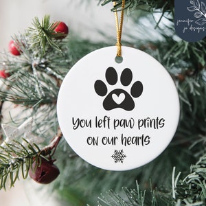 Je hebt pootafdrukken op ons hart achtergelaten Svg | Huisdier Ornament | Ronde Huisdier Memorial | In Memory Ornament | Digital Cut Files | Glowforge | Cricut