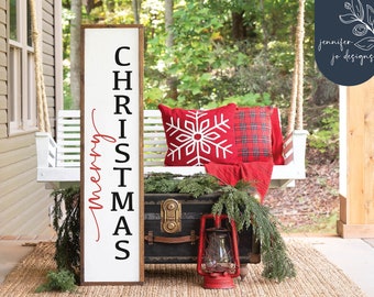 Merry Christmas Svg | Merry Christmas Porch Sign Svg | Vertical Sign Svg | Farmhouse Christmas Svg | SVG | PNG | DXF | Cricut | Silhouette