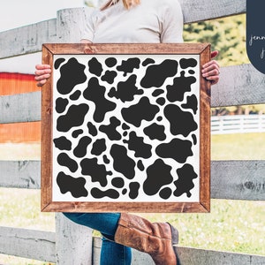 Cow Print Pattern | Cow Print Svg | Printable Cow Print | Black and White Cow Print | Digital Paper Downloads | Cricut | Silhouette