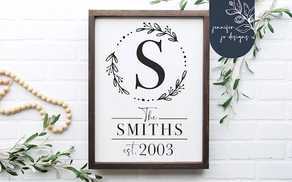 Family Name Svg | Wreath Svg | Last Name Svg | Initial Svg | Established Svg | Digital Download | JPEG | DXF| PNG | Cricut | Silhouette