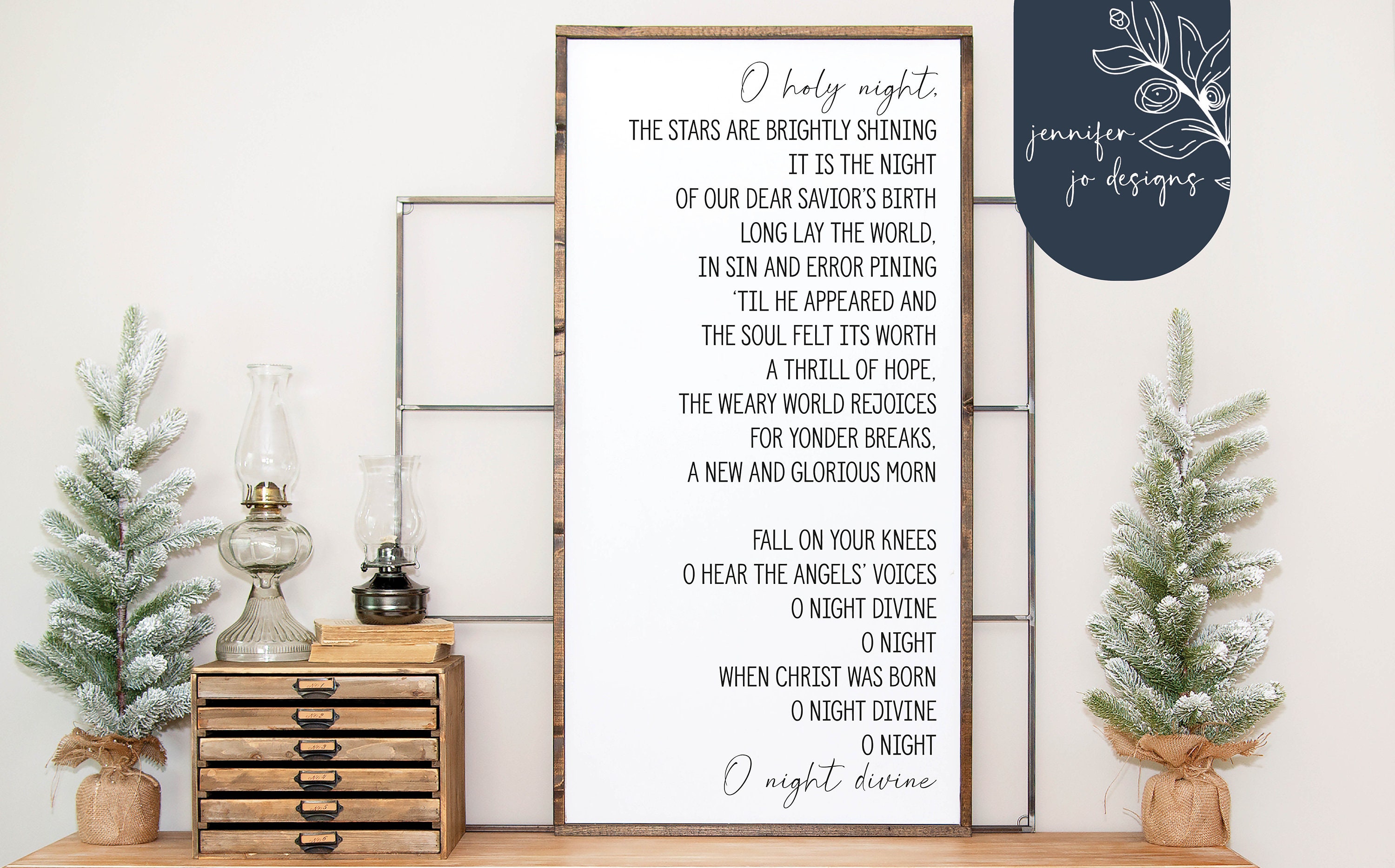 O Holy Night Svg | O Holy Night Lyrics Svg | Christian Song Lyrics Svg |  Farmhouse Winter Svg | SVG | PNG | DXF | Cricut | Silhouette