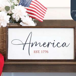 America SVG | Established 1776 Svg | 4th of July Svg | Patriotic Cut File | July 4th Home Decor | PNG | DXF | Cricut | Silhouette Cameo
