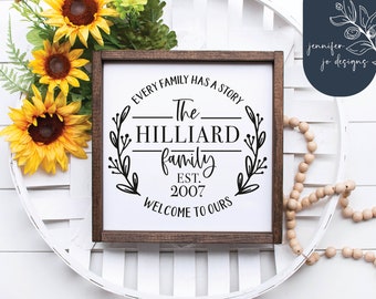 Every Family Has A Story Svg | Wreath Svg | Last Name Svg | Established Svg | Reverse Canvas | JPEG | DXF| PNG | Cricut | Silhouette