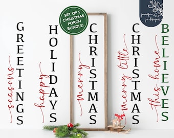 Christmas Porch Bundle Svg | Merry Christmas Porch Sign Svg | Holiday Porch Svg | Farmhouse Christmas Svg | PNG | Cricut | Silhouette