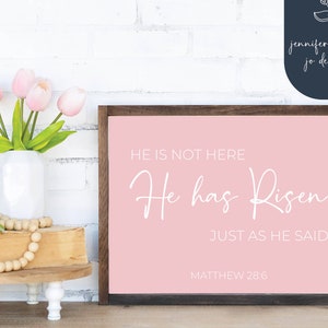He is Risen Svg / Christian Svg / Easter Svg / Matthew 28:6 / Spring Svg / Bible Verse / SVG / PNG / DXF / Cricut / Silhouette Cameo