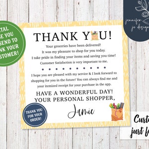 Delivery Message | Custom Text Image | Personalized Thank You Delivery | Grocery Delivery Thank You Message | Delivery Thank You Message