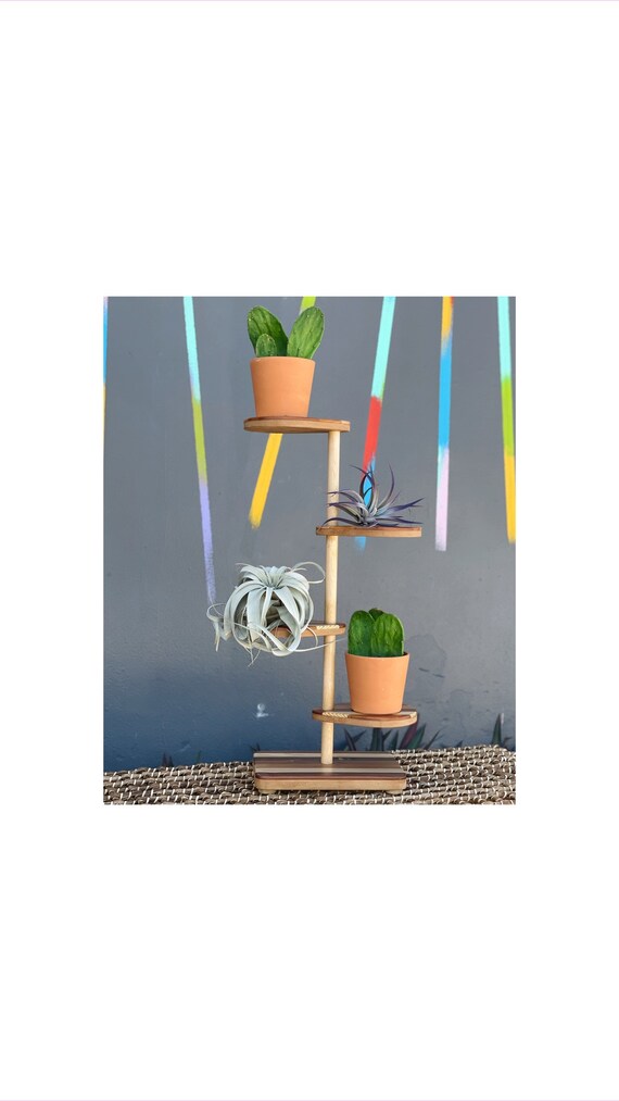 4 niveles / soporte de planta de madera / soporte de planta de | Etsy