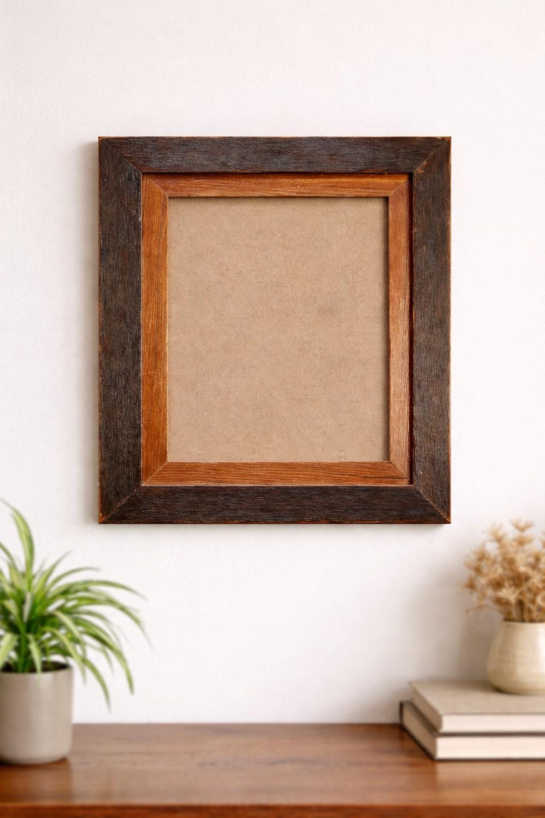 Rustic Two-tone Farmhouse Wood Picture Frame Wall Hanging - Etsy
