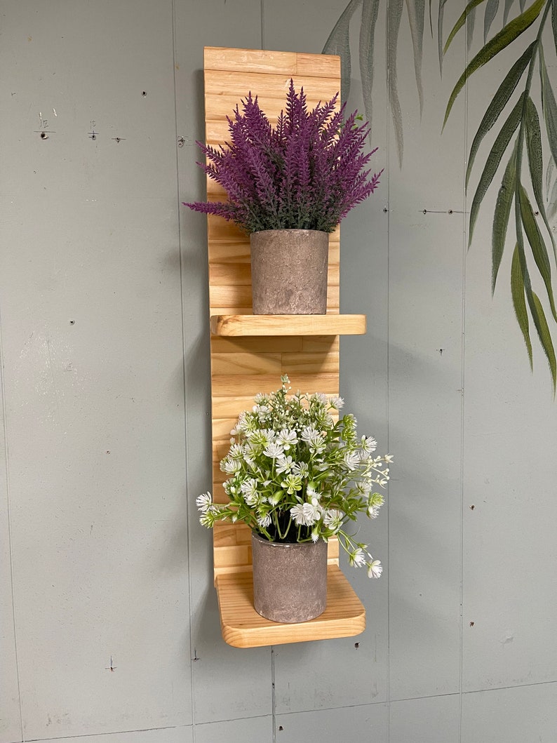 Floating Wall Plant Shelf Horizontal or Vertical Slats 5 Etsy