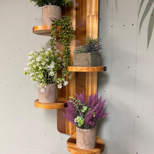 4 Tier Floating Wall Shelf Vertical Reclaimed Wood Slats Etsy