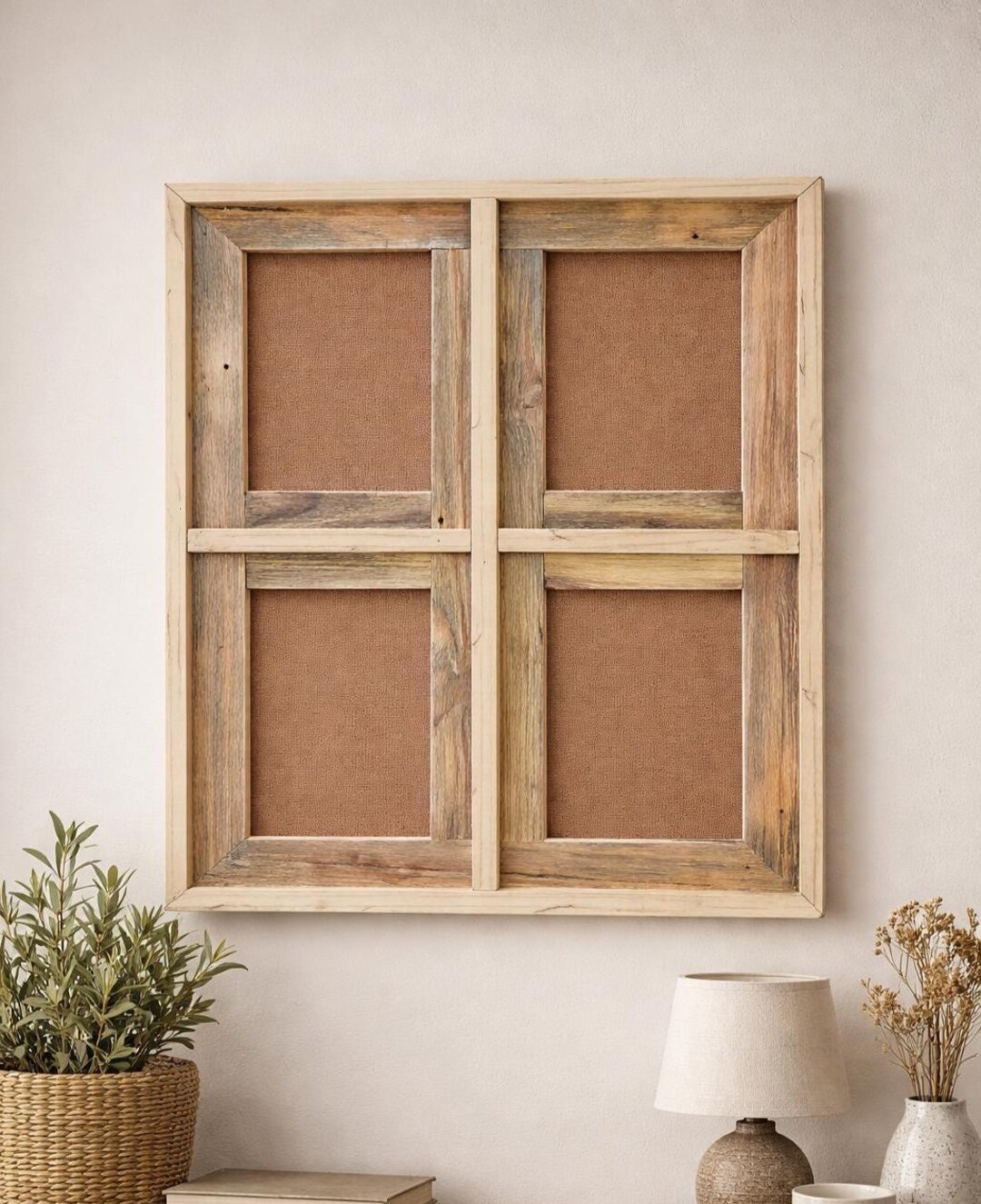 Rustic Reclaimed Wood 4-opening Picture Frame – Farmhouse Wall Decor ...