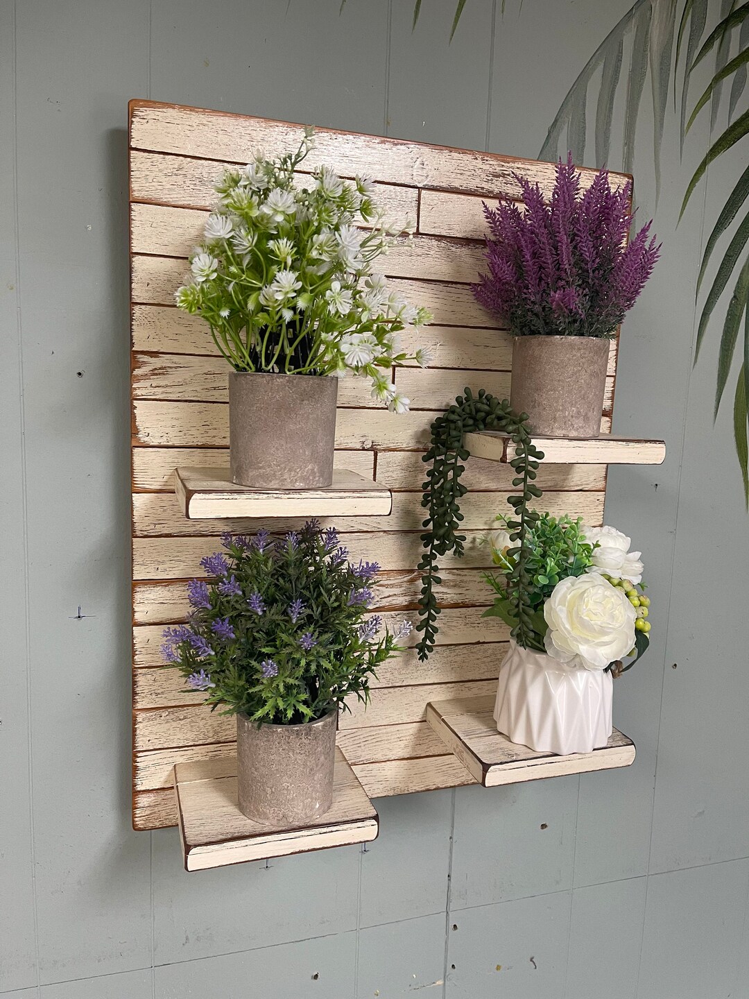 Floating Wall Plant Shelf Wall Plant Shelf Wall Shelf 4 Shelves Shabby