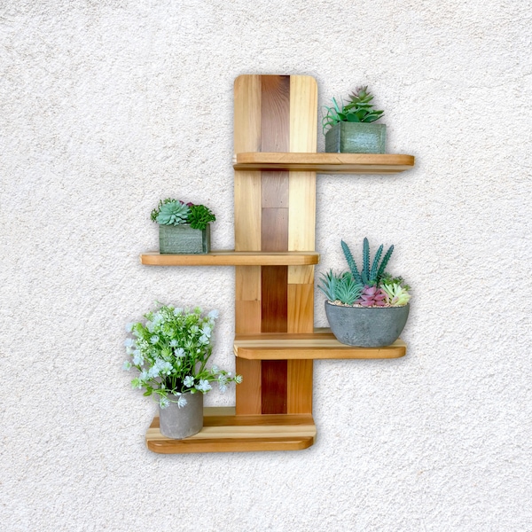 Vertical Hanging Wood Wall Shelf Etsy