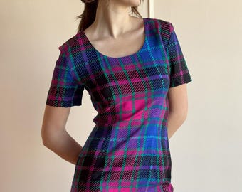 90s Plaid Bodycon Mini Dress: My Michelle Rayon Grunge Style