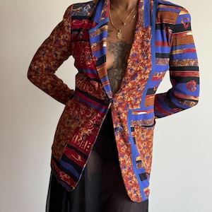 90s Marsdan & Julio for Componix Colorblock Blazer – Statement Jacket –Bold Abstract Print Officewear