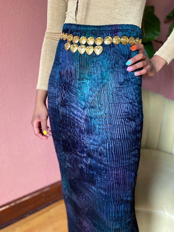Patricia Lester Rare Pleated Silk Couture Maxi Ski
