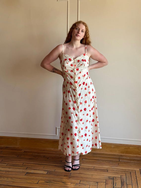 90s satin slip dress Ripple 90s Silk Midi Slip Dress Small