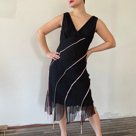 Black dress with pink cheap accents