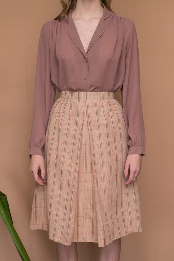 70s Burberry falda algodon plaid mini falda plisada falda tan alta cintura falda caja plisada preppy colegiala disenador falda falda Etsy Espana