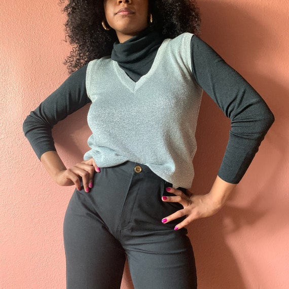 metallic sweater vest