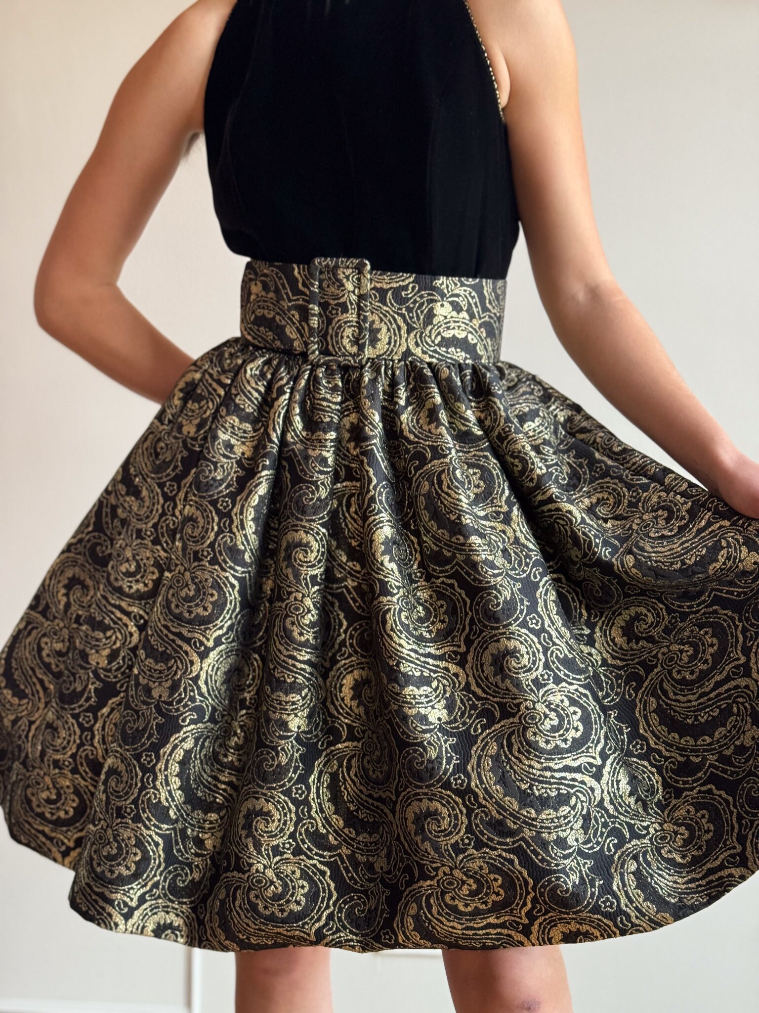 mermaid rose gold sequin dress Petite Short Sleeve Midaxi Dress, Black/Gold – Jolie Moi Retail main image 0
