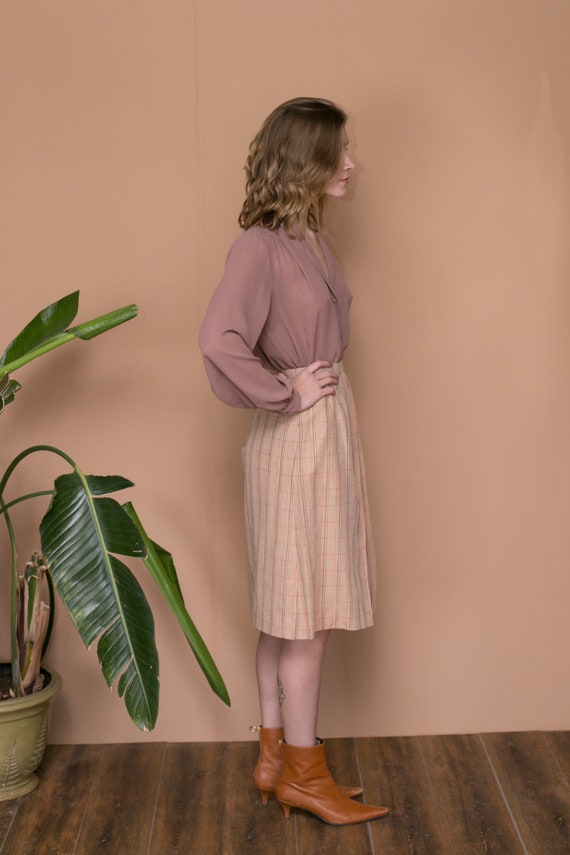 70s Burberry Skirt Cotton Plaid Mini Skirt Pleate… - image 8