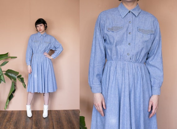 western midi denim dress