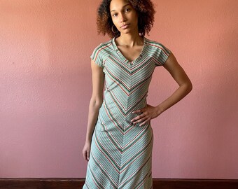 ワンピース 70s striped multiple buttons maxi dress 70s striped multiple buttons maxi dress