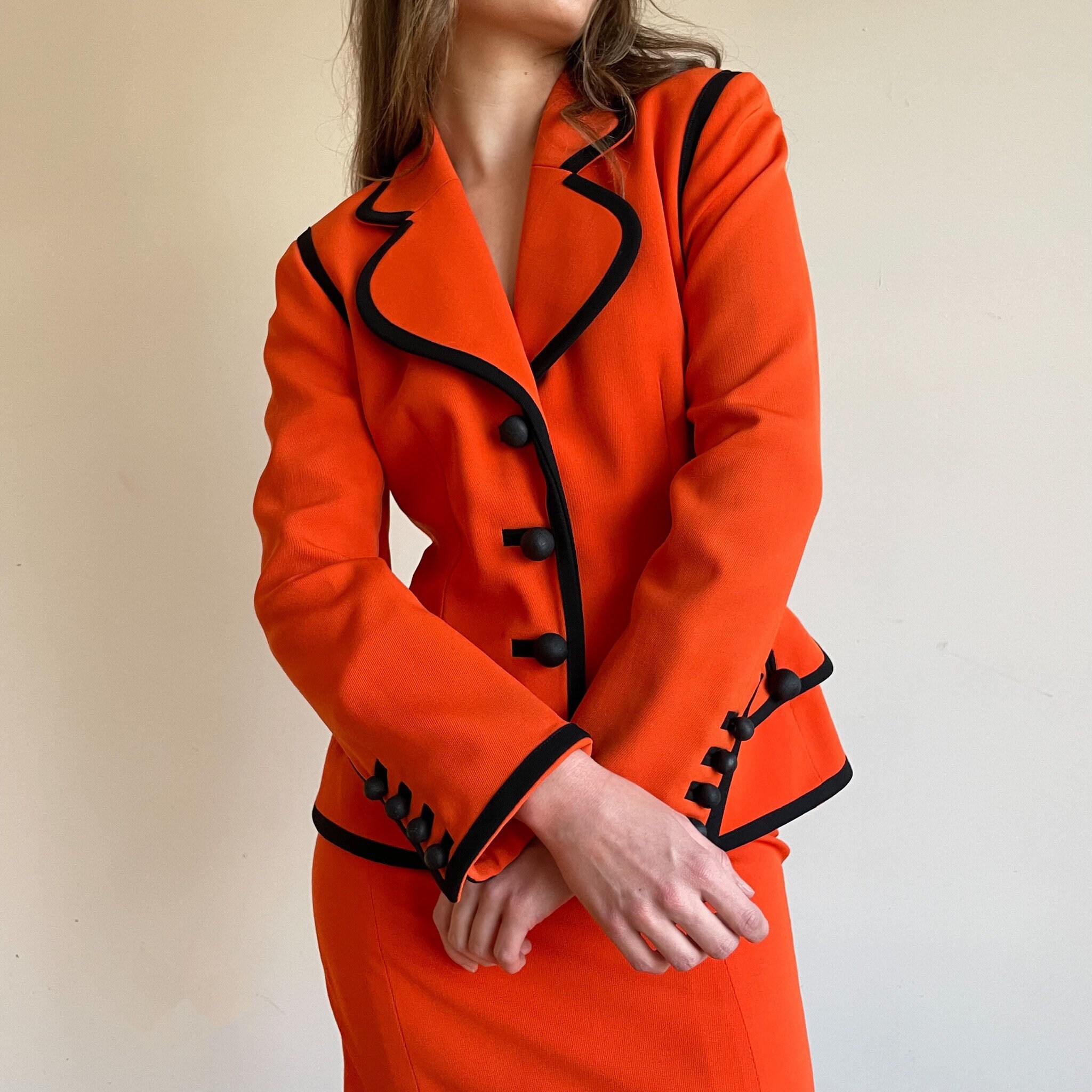 90s Moschino Suit Set Pencil Mini Skirt Blazer Oversized