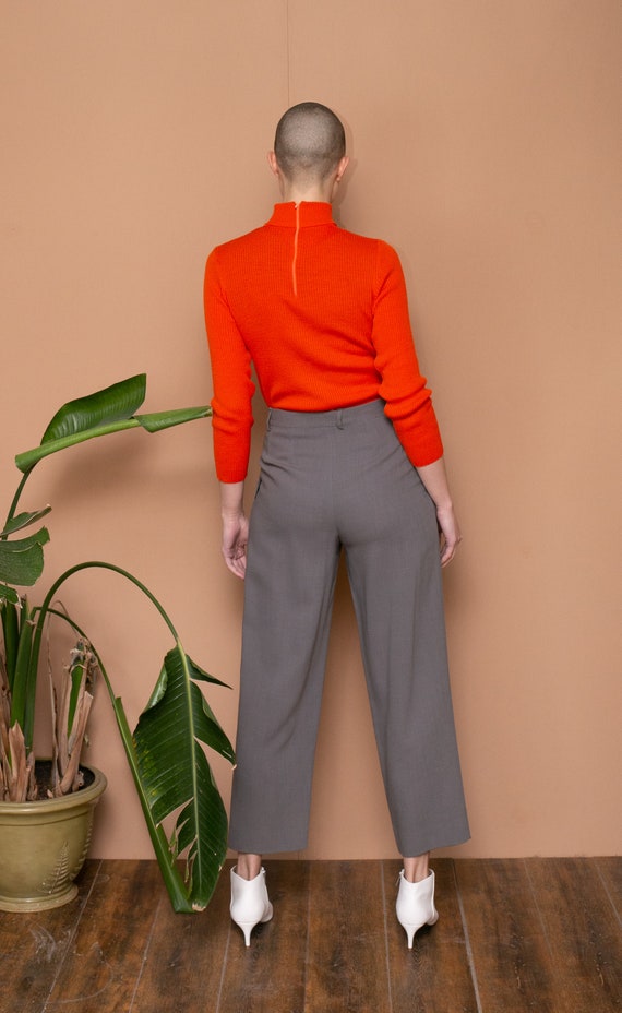 80s Armani High Waist Pants Gray Structured Pants… - image 8