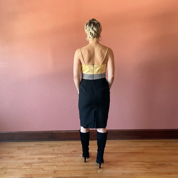 Bodycon Dress Yellow Black Gingham Checkered Print - Etsy