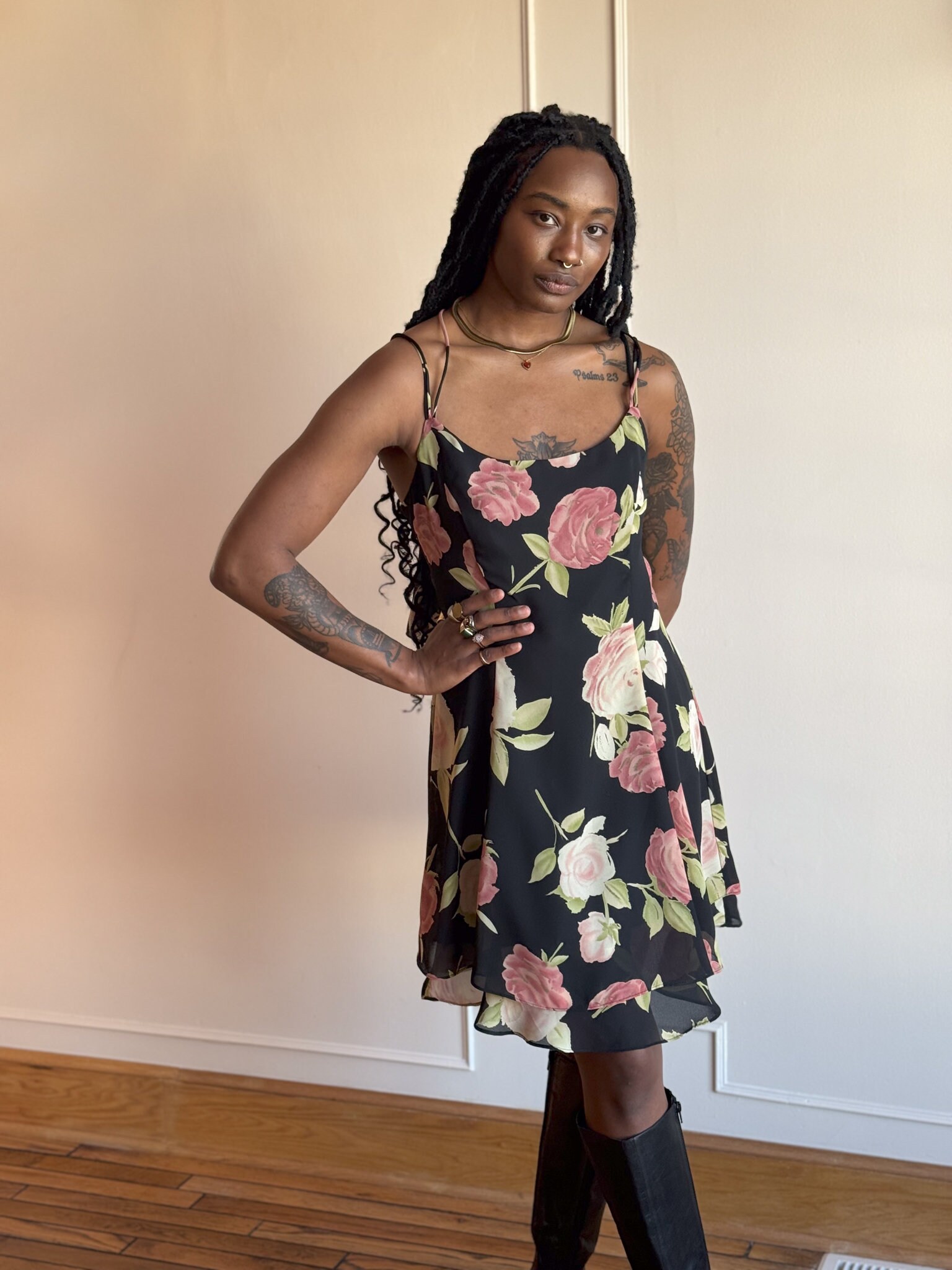 90s floral babydoll dress 90s Style Ruffled Square Neck Lined Floral Print Babydoll Dress XL