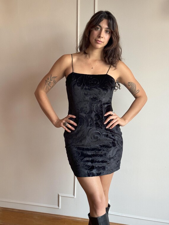 princess polly baby blue dress 90s Black Velvet Mini Dress