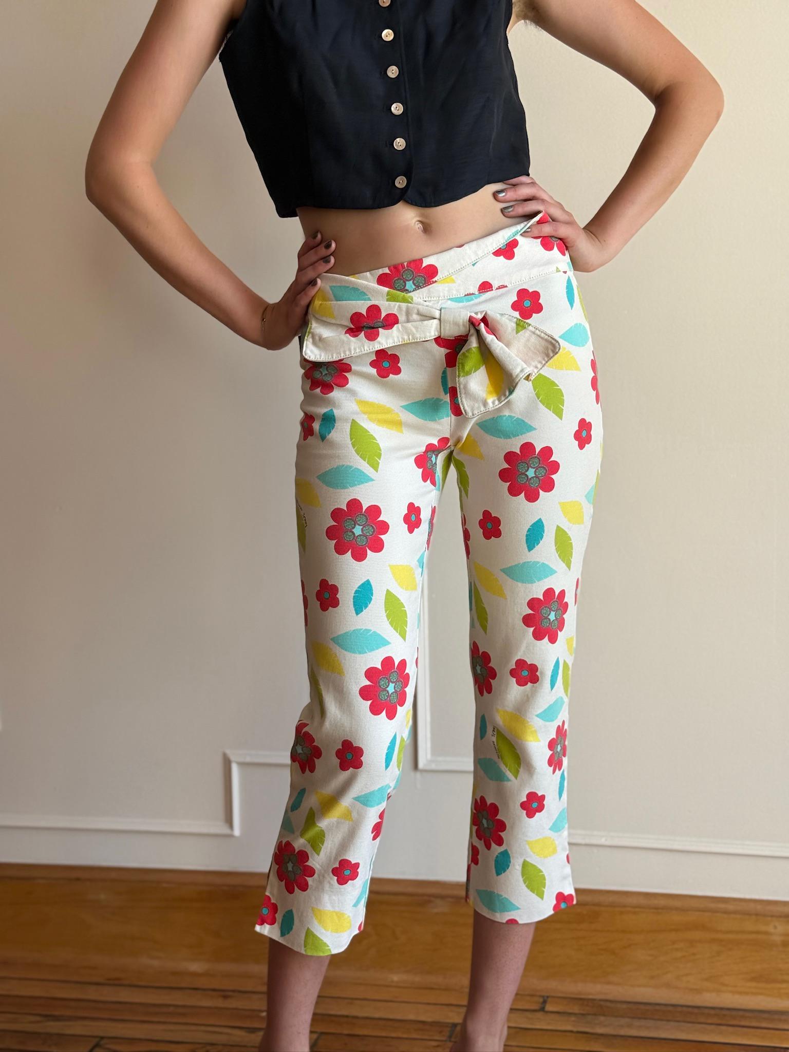 90s Y2K MOSCHINO JEANS デザイン フレアパンツ N870 Moschino Jeans Vintage Y2K Music Print Pants Cotton Stretch