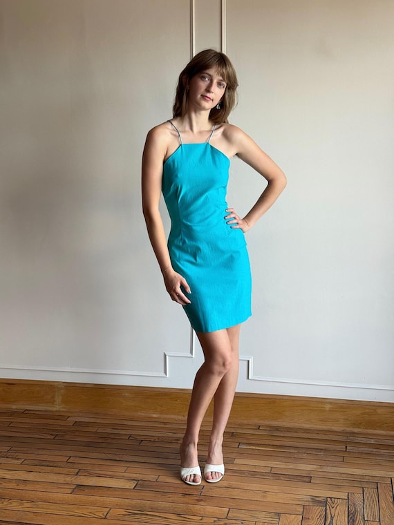 knee length dresses for ladies Honey Teal Mini Dress - US 4 main image 1