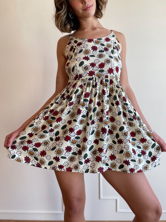 Buy 90s Floral Mini Sun Dress Empire Waist Strappy Rayon Dress - S Online in India - Etsy Buy 90s Floral Mini Sun Dress Empire Waist Strappy Rayon Dress - S Online in India - Etsy