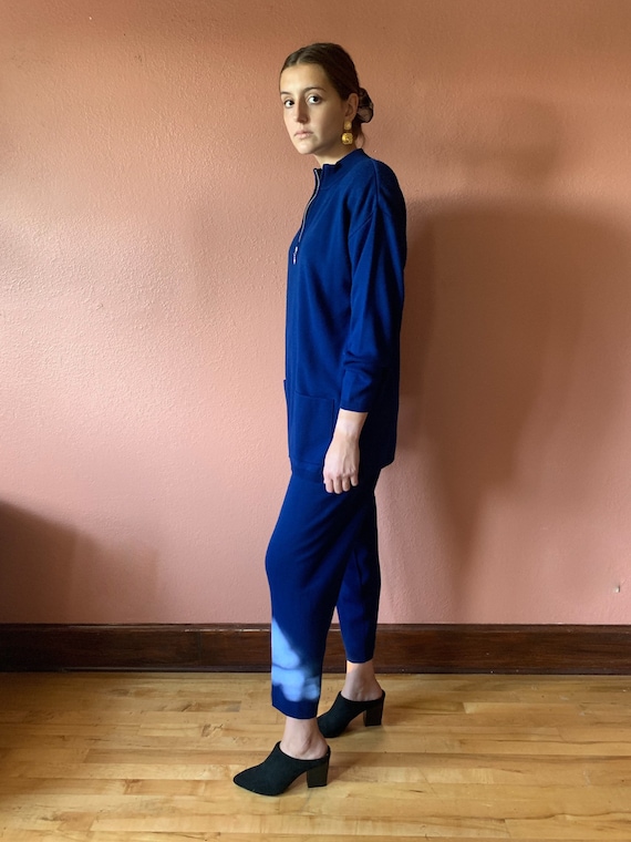 80s Two Piece Sweat Suit Knit Sweater Pullover Kn… - image 9