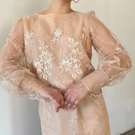 Long sleeve lace top cheap with floral skirt two-piece dress