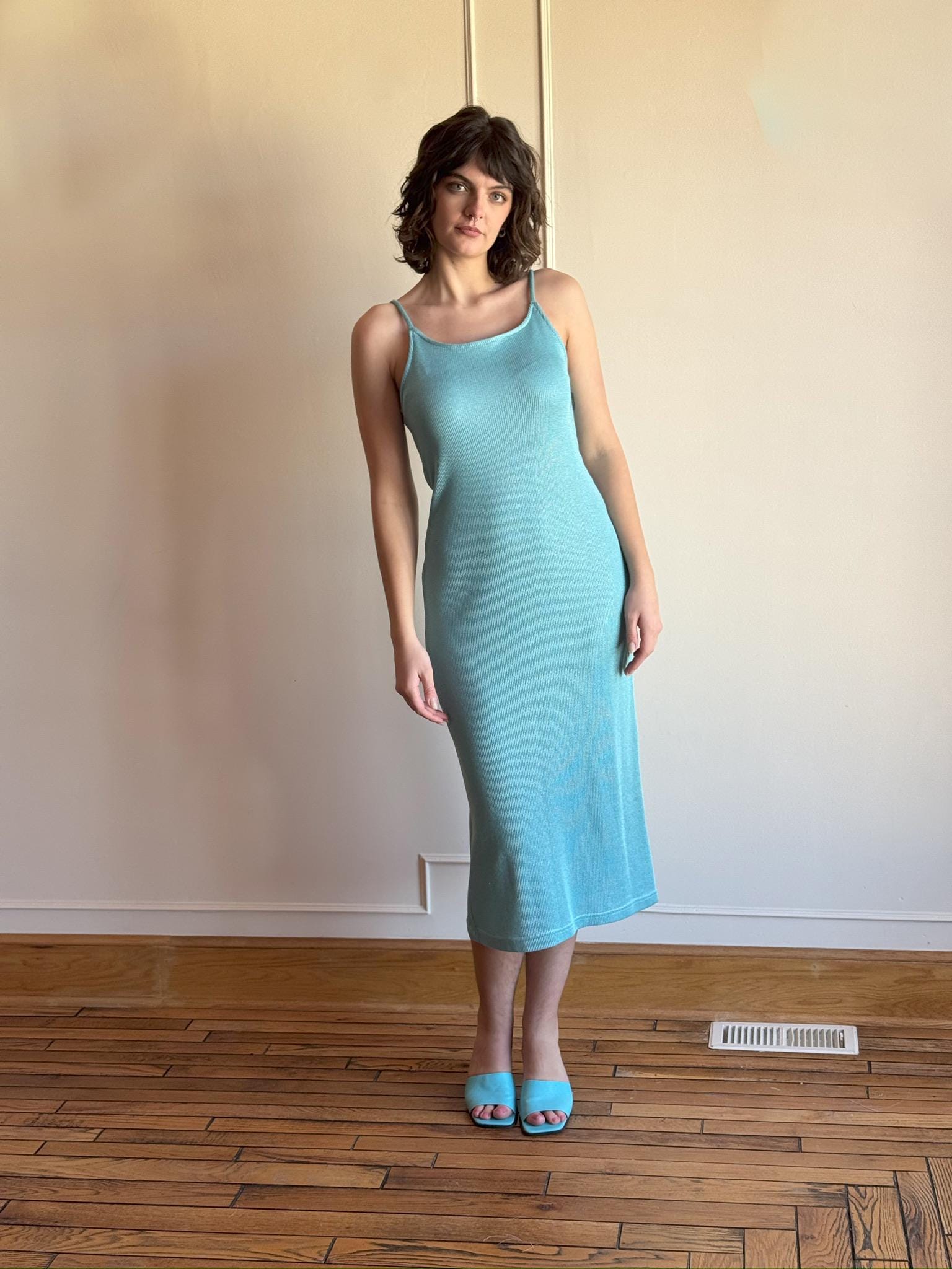 light blue spaghetti strap dress Shimmering Light Blue Sequin Mermaid Prom Dress with Spaghetti Strap and Corset Back 22229 Light Blue / 24W