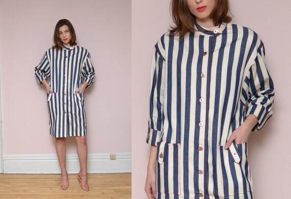 denim striped dress