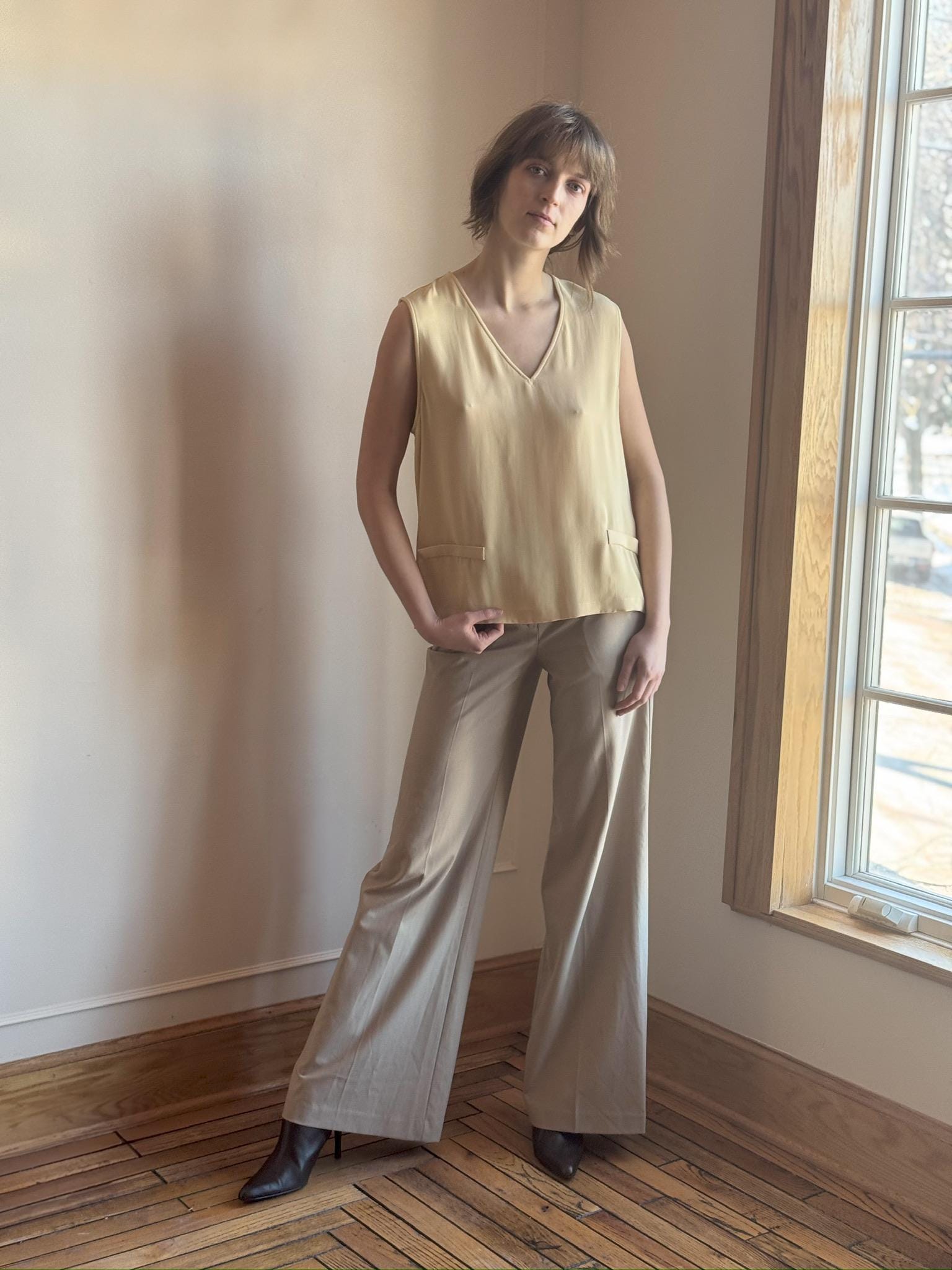 90s Giorgio Armani Le Collezioni Silk Woven Blouse