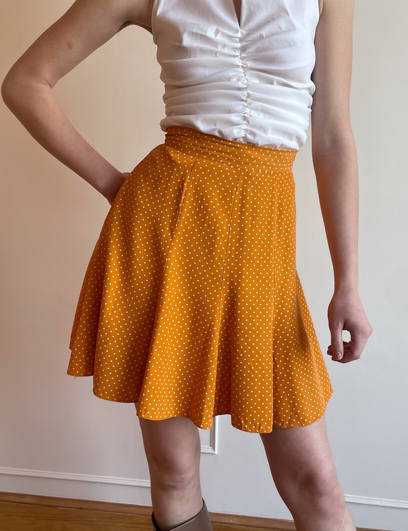Vintage 90’s brown polka dot layered mini skirt