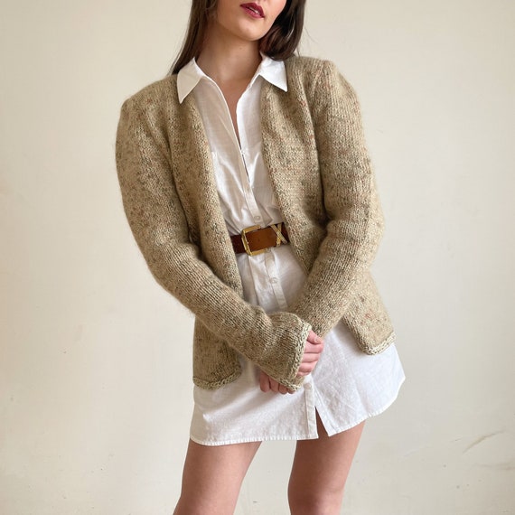 トップス uniform experiment MOHAIR KNIT CARDIGAN Plaid Fuzzy Button Up Cardigan Hippie Mohair Checkered V