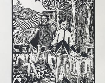 Linocut - Forest's Edge