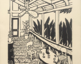 porch - Linocut