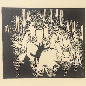 The Dance - Linocut