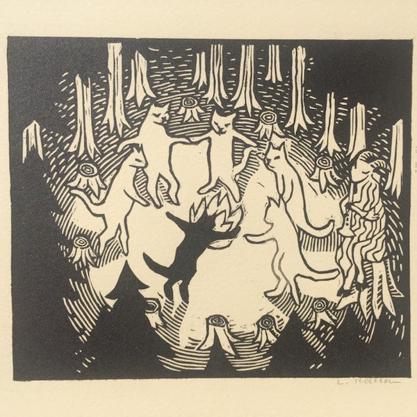 The Dance - Linocut