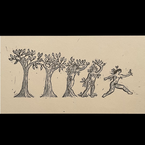 dryad linocut