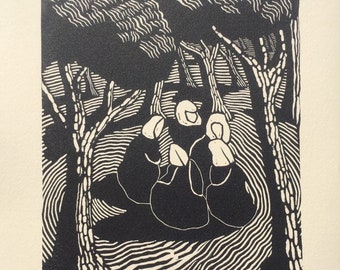 Coven- Linocut