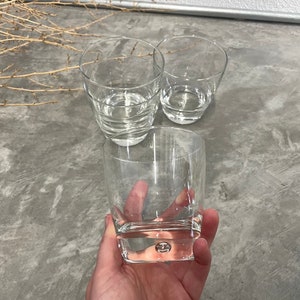 Vintage Low Ball Bubble Glassware Set of 4 Vintage Clear Old Fashion Glasses MCM Vintage Barware Mid Century Modern image 2